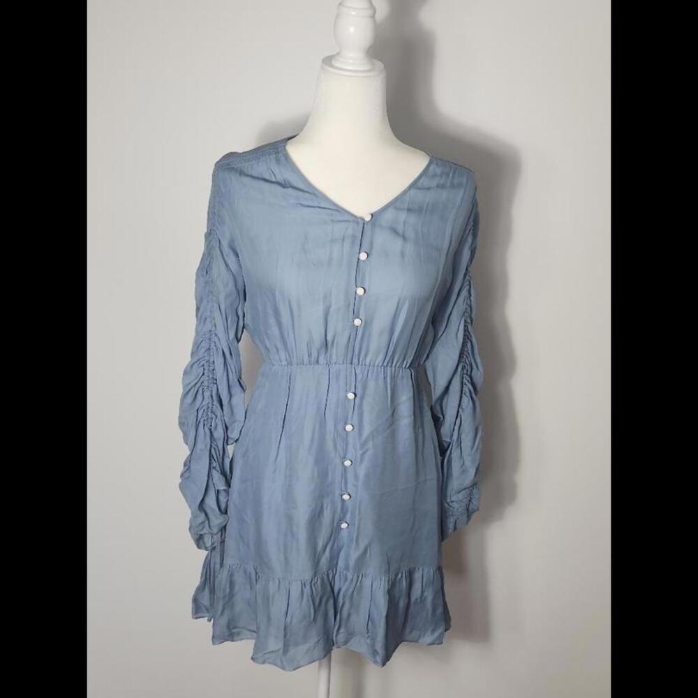 New! Parker Women's Fletcher Ruched  Ruffle Dress, MSRP $389